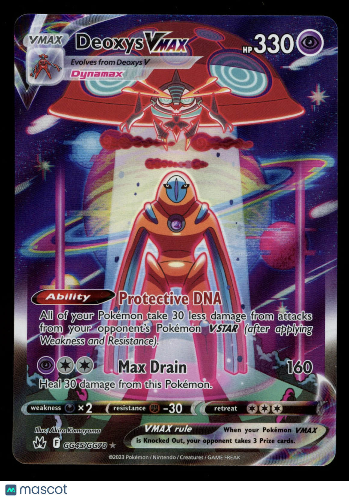 DEOXYS VMAX 2023 Pokemon Crown Zenith Galarian Gallery Full Art #GG45/GG70