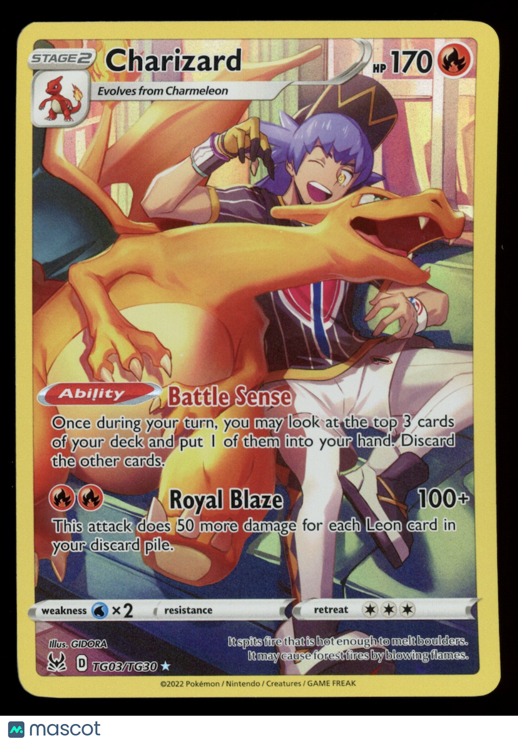 CHARIZARD 2022 Pokemon SWSH Lost Origin Trainer Gallery Full Art #TG03/TG30