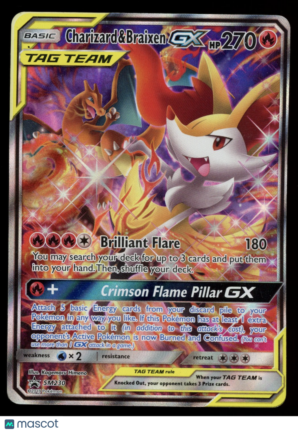 CHARIZARD & BRAIXEN GX 2019 Pokemon Sun & Moon Black Star Promo #SM230 TAG TEAM