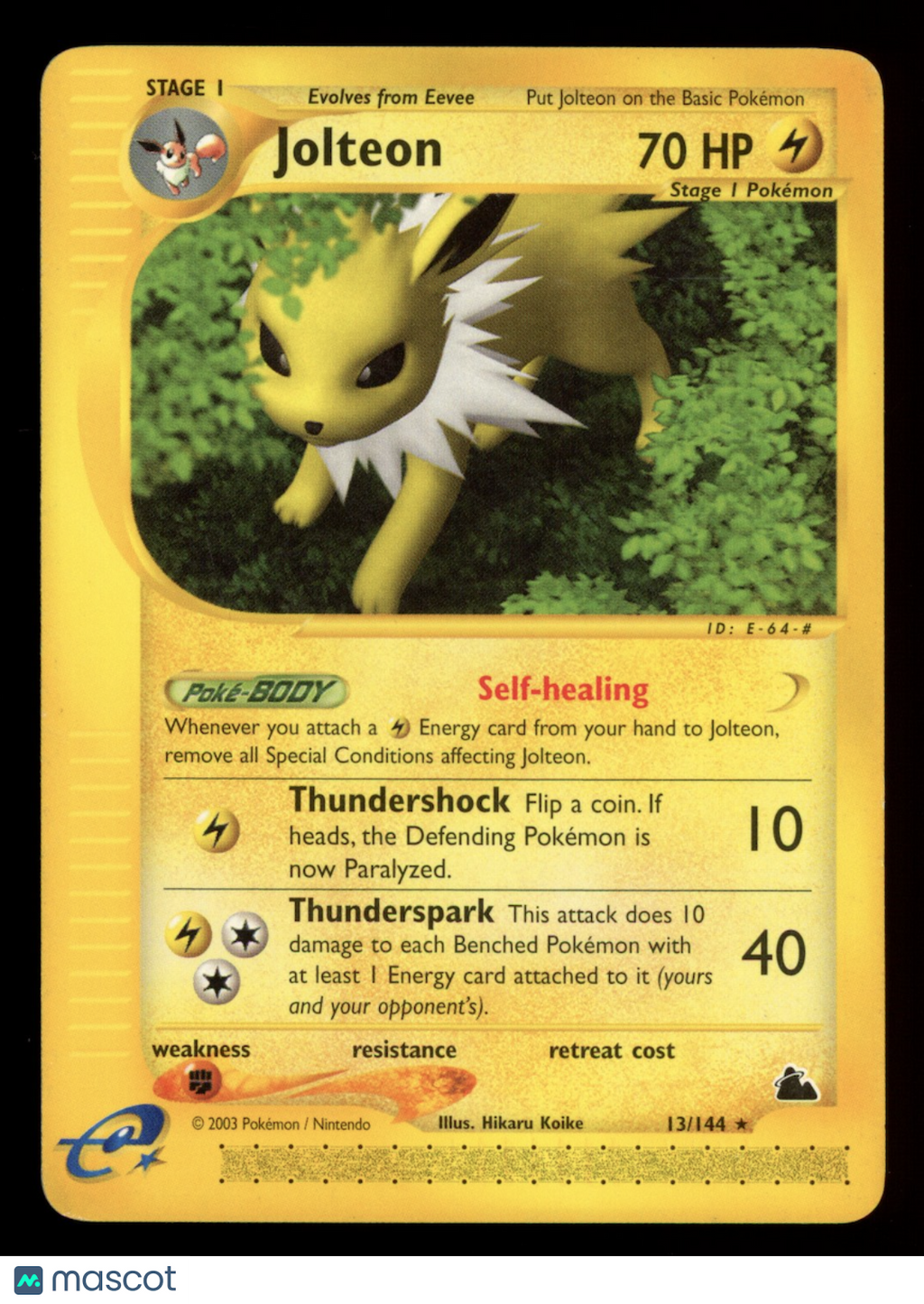 JOLTEON 2003 Pokemon Skyridge #13/144