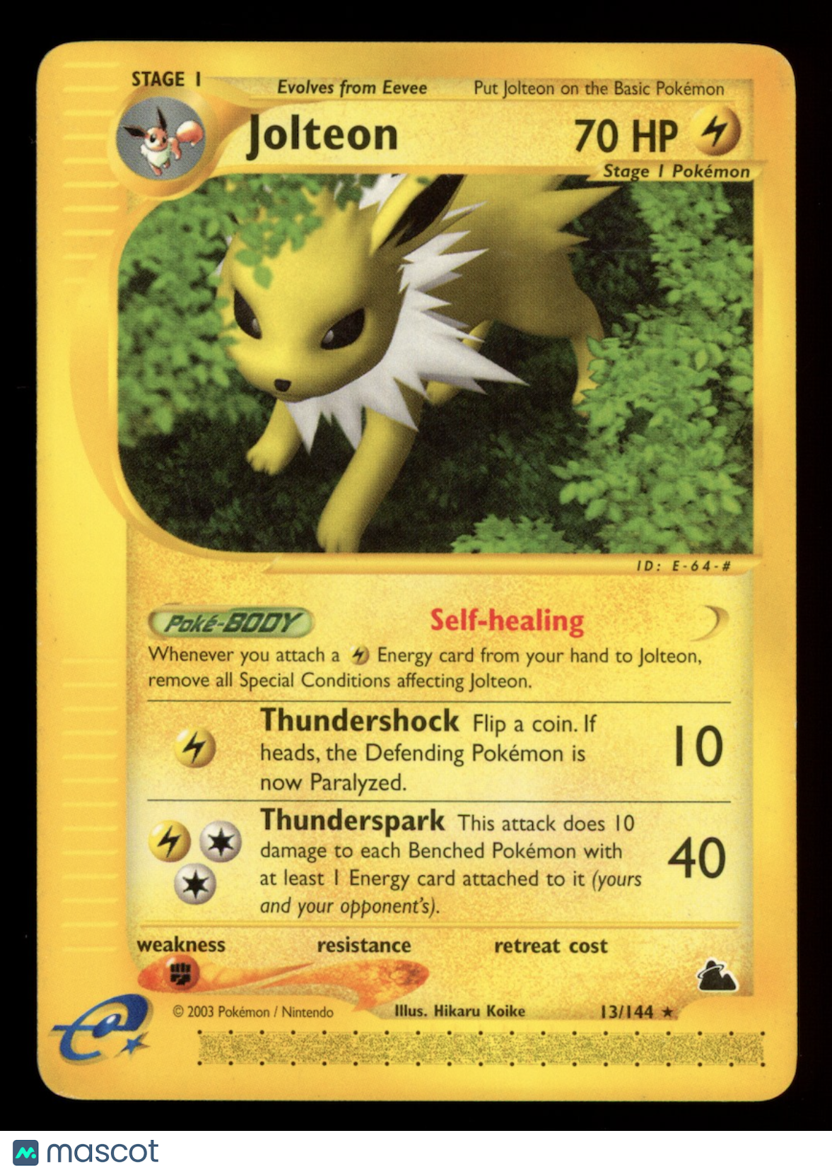 JOLTEON 2003 Pokemon Skyridge #13/144