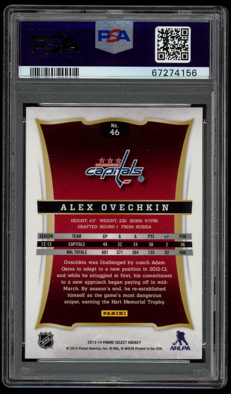 ALEX OVECHKIN 2013 Panini Select #46 PSA 10 Washington Capitals