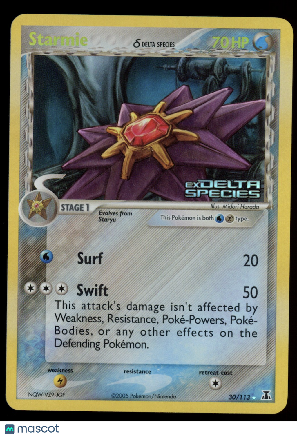 STARMIE 2007 Pokemon EX Delta Species Reverse Holo Rare #30/113