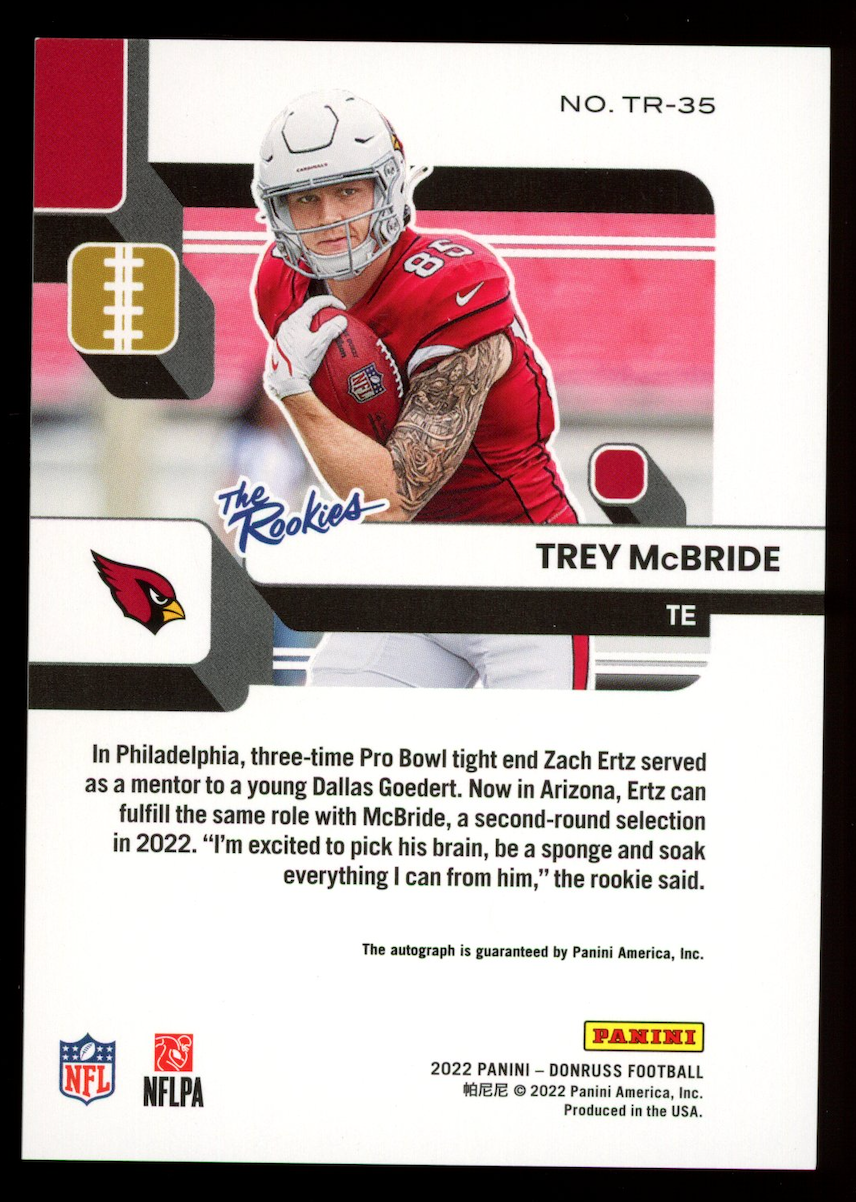 TREY MCBRIDE 2022 Panini Donruss The Rookies Rookie Auto /299 #TR-35 Cardinals