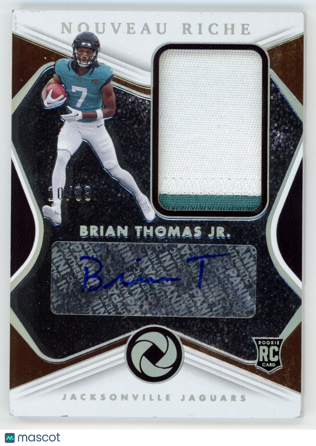 BRIAN THOMAS JR. 2024 Panini Gold Standard Nouveau Riche Rookie Patch Auto /89