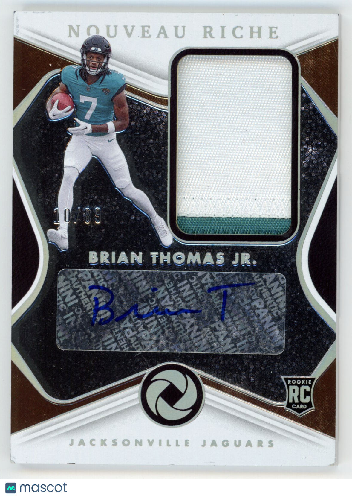 BRIAN THOMAS JR. 2024 Panini Gold Standard Nouveau Riche Rookie Patch Auto /89