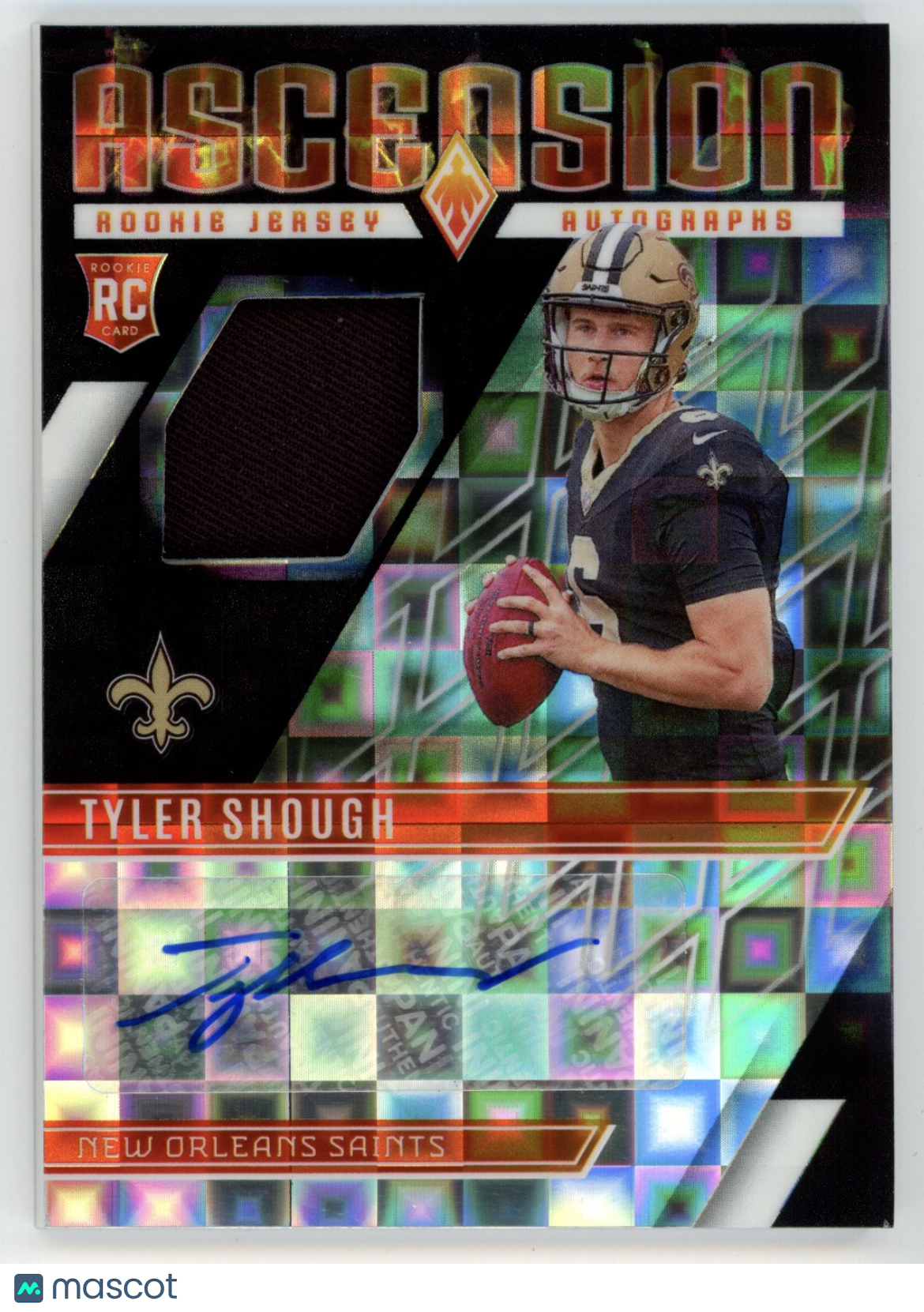 TYLER SHOUGH 2025 Panini Phoenix Ascension Rookie Patch Auto Pandora /99 Saints