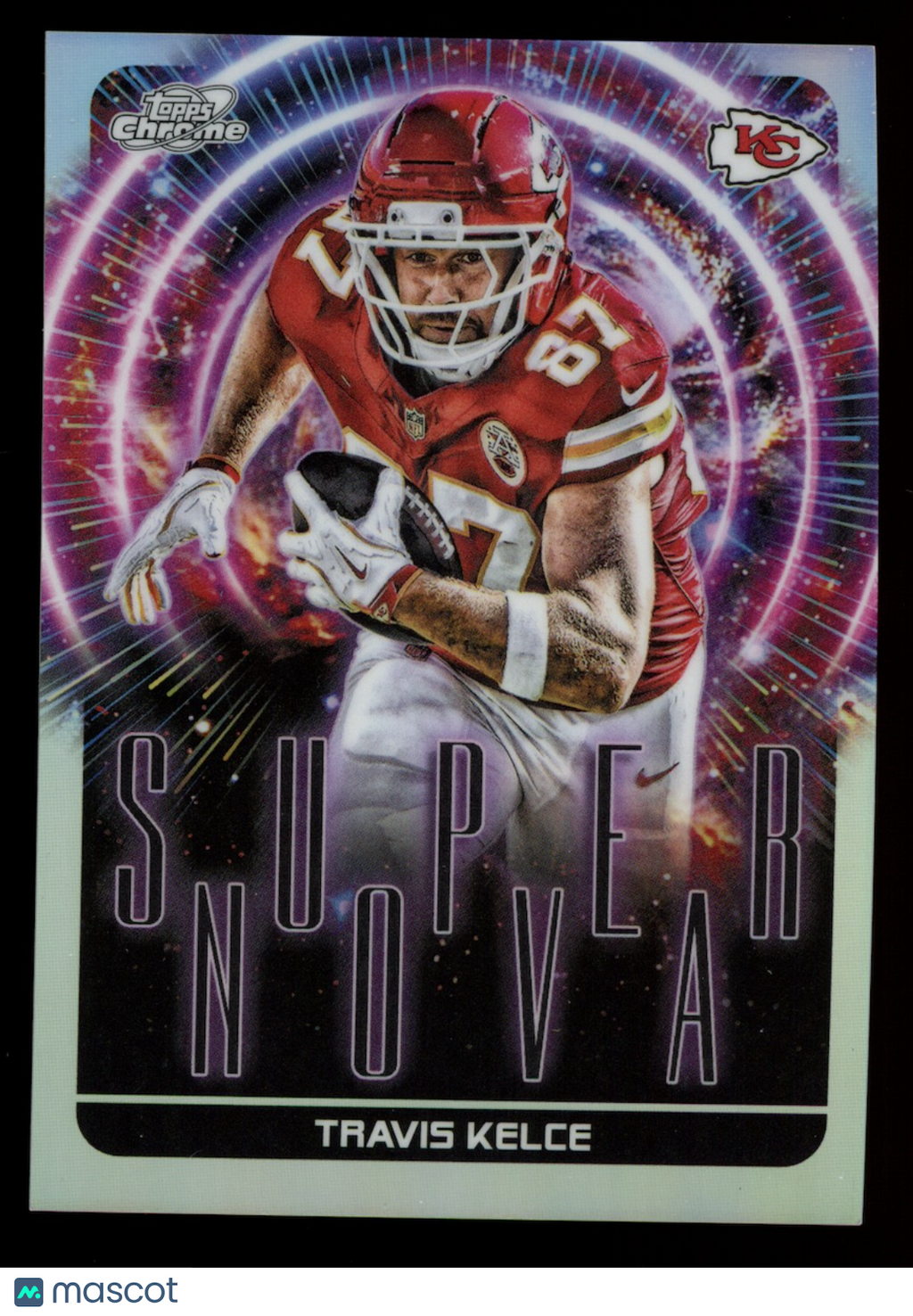 TRAVIS KELCE 2025 Topps Cosmic Chrome Supernova Case Hit SSP #SPN-22 Chiefs