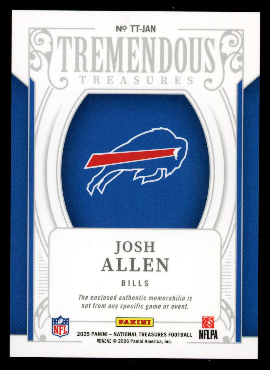 JOSH ALLEN 2025 Panini National Treasures Tremendous Patch /99 #TT-JAN Bills