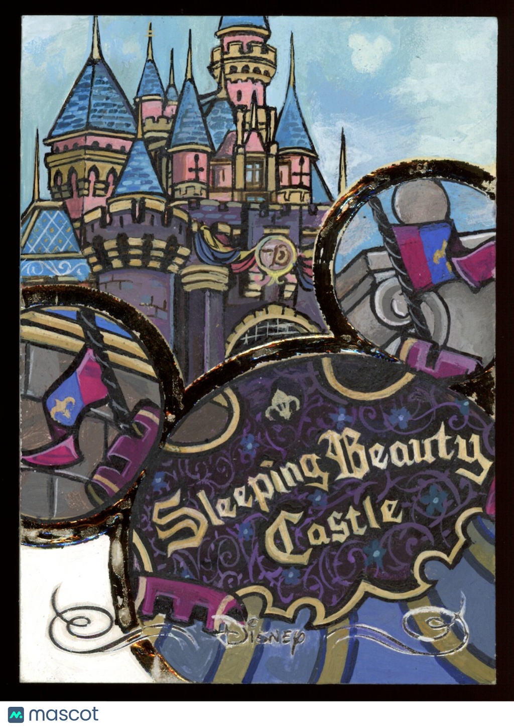 SLEEPING BEAUTY CASTLE 2025 Topps Disneyland 70th 1/1 Sketch Card By Shyla Lee