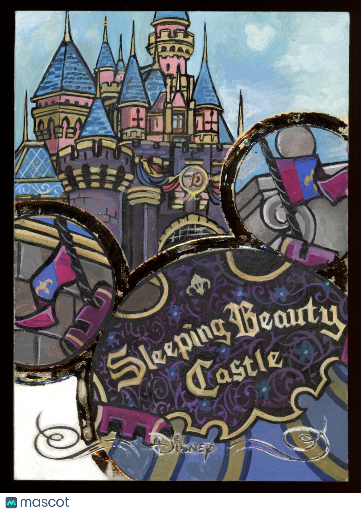SLEEPING BEAUTY CASTLE 2025 Topps Disneyland 70th 1/1 Sketch Card By Shyla Lee