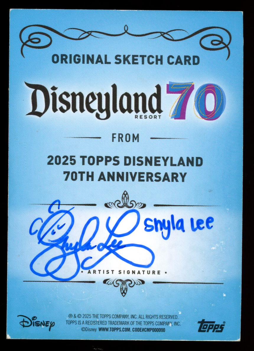 SLEEPING BEAUTY CASTLE 2025 Topps Disneyland 70th 1/1 Sketch Card By Shyla Lee