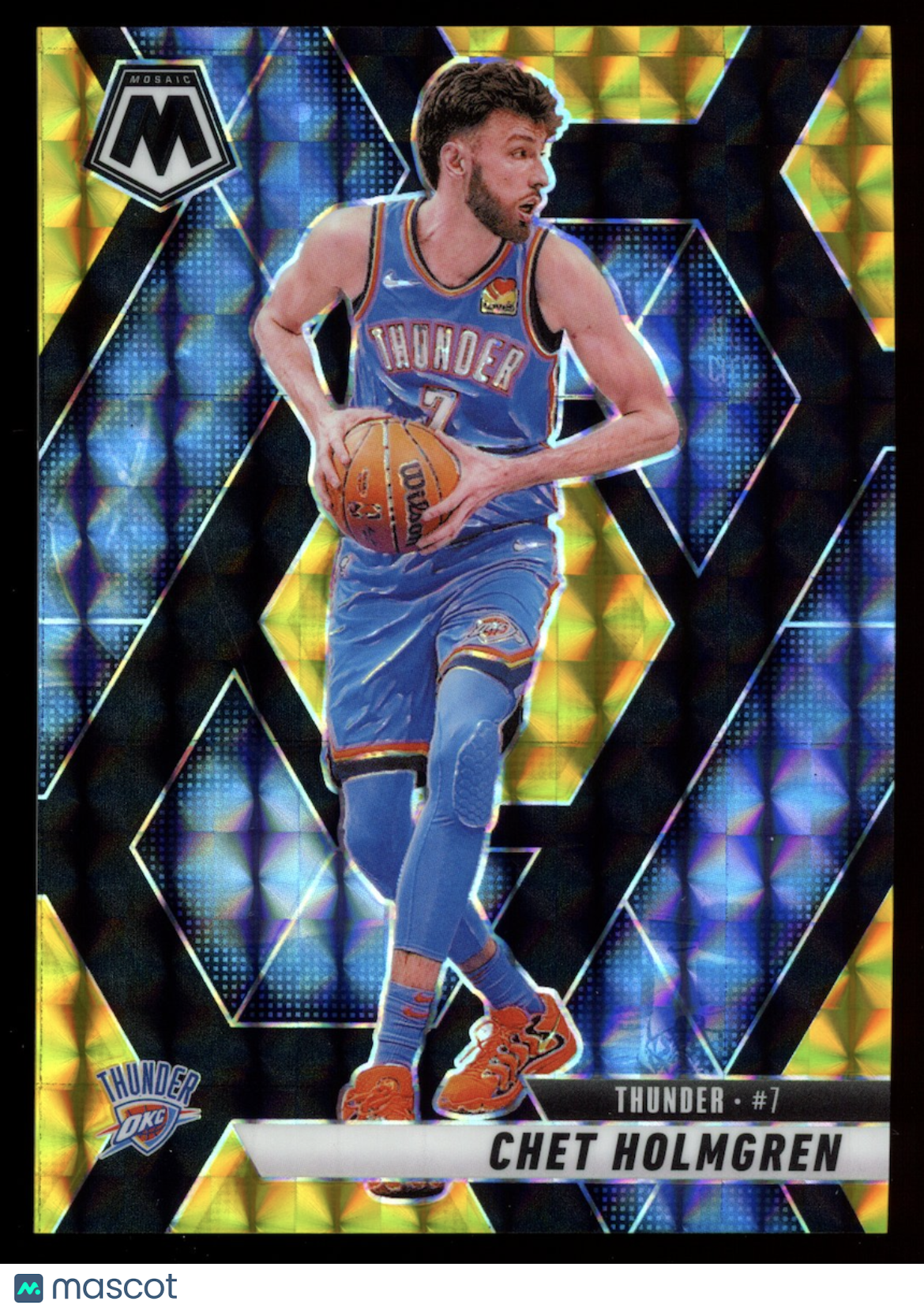 CHET HOLMGREN 2024-25 Panini Mosaic Choice Black Gold Prizm /8 #63 Thunder
