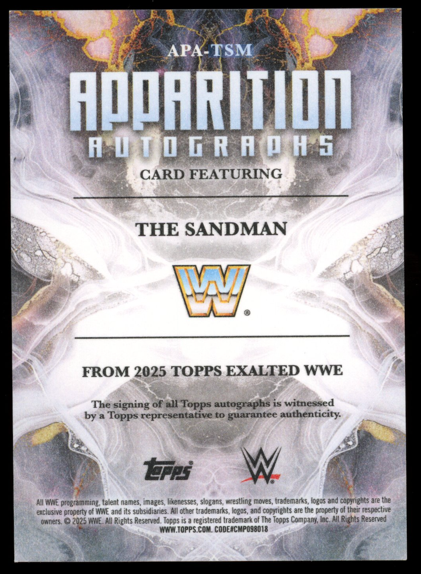 THE SANDMAN 2025 Topps Exalted WWE Apparition Autographs Auto /99 #APA-TSM