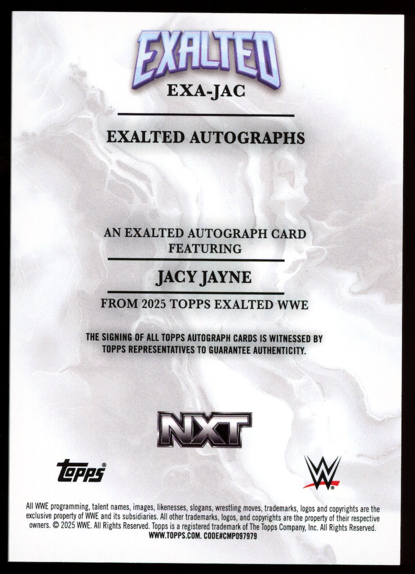JACY JAYNE 2025 Topps Exalted Autographs Auto Blue /99 #EXA-JAC