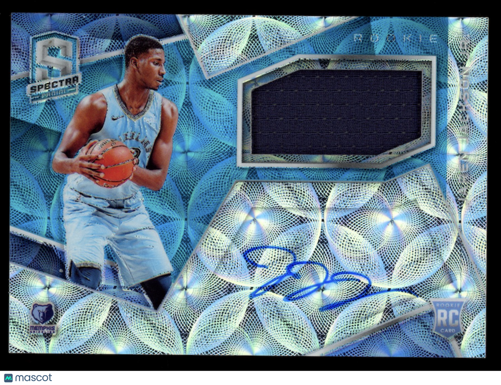 JAREN JACKSON JR. 2018-19 Panini Spectra Rookie Patch Auto Neon Blue /99 #123