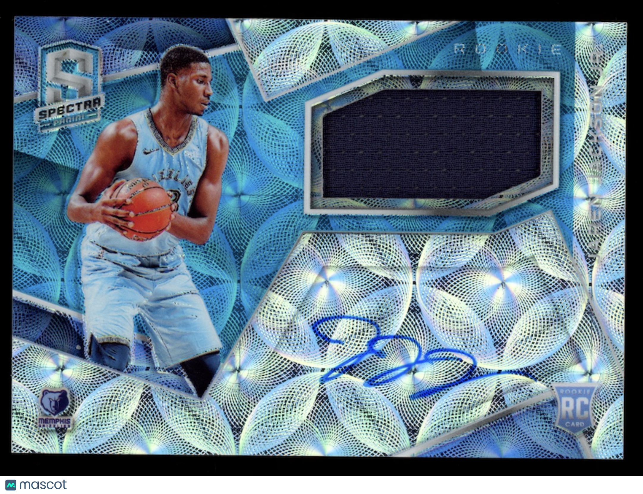 JAREN JACKSON JR. 2018-19 Panini Spectra Rookie Patch Auto Neon Blue /99 #123