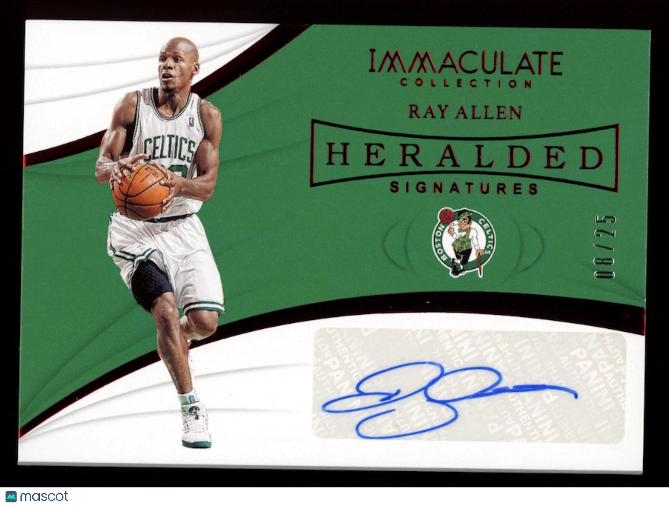 RAY ALLEN 2018-19 Panini Immaculate Heralded Signatures Auto Ruby /25 #HS-RAL