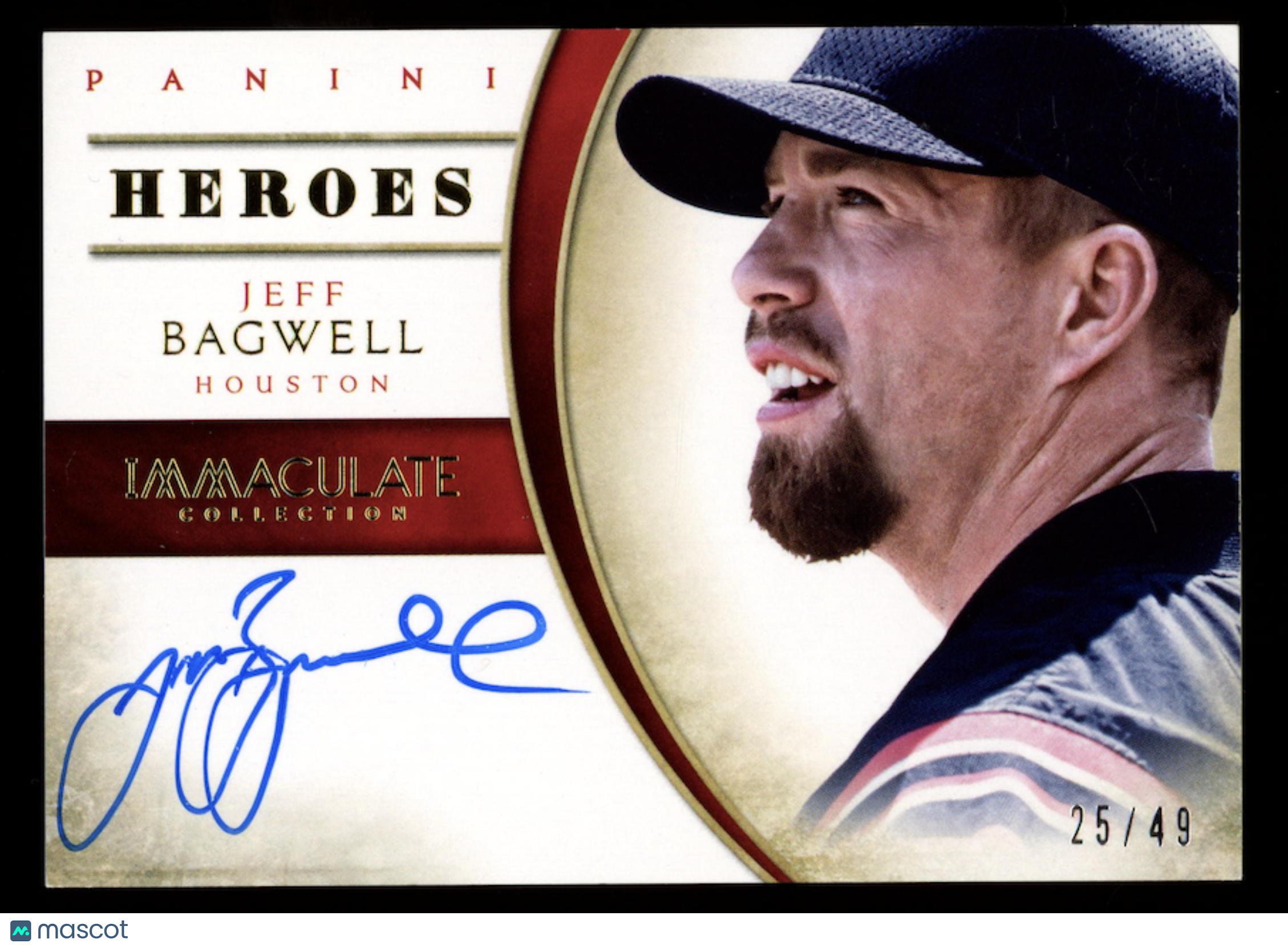 JEFF BAGWELL 2014 Panini Immaculate Collection Heroes Auto /49 #5 Astros HOF