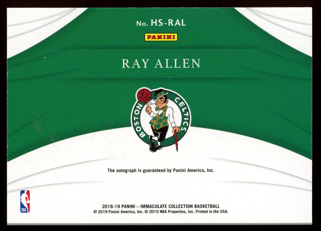 RAY ALLEN 2018-19 Panini Immaculate Heralded Signatures Auto Ruby /25 #HS-RAL