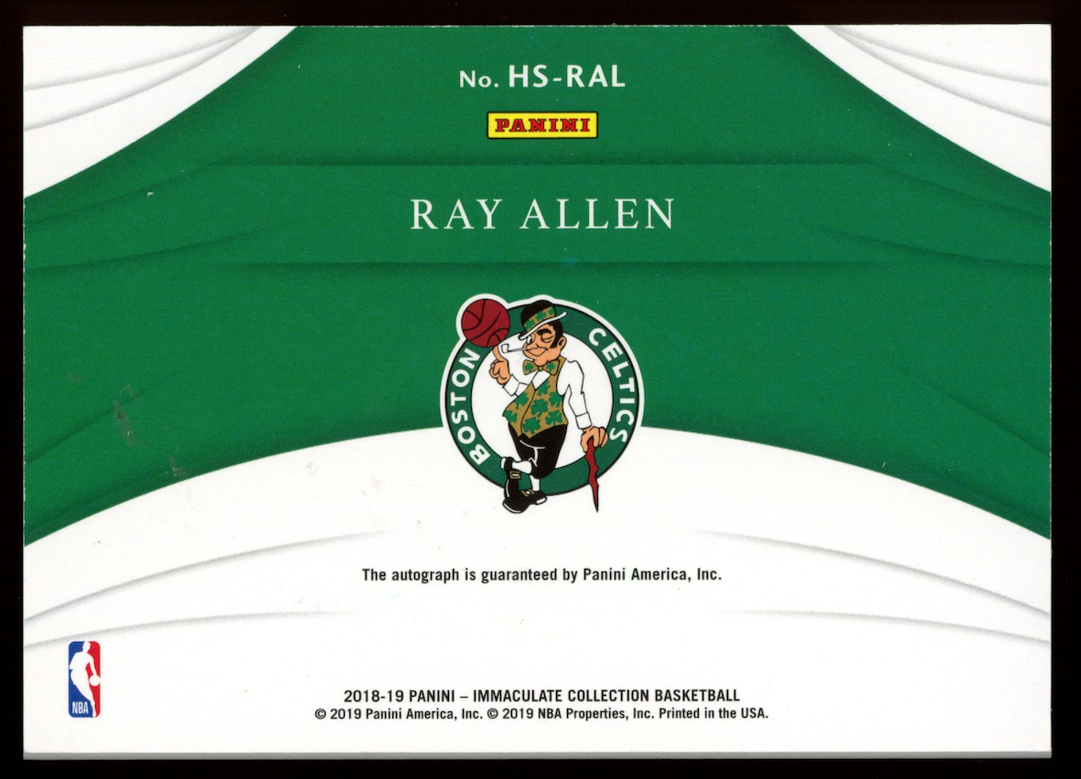 RAY ALLEN 2018-19 Panini Immaculate Heralded Signatures Auto Ruby /25 #HS-RAL