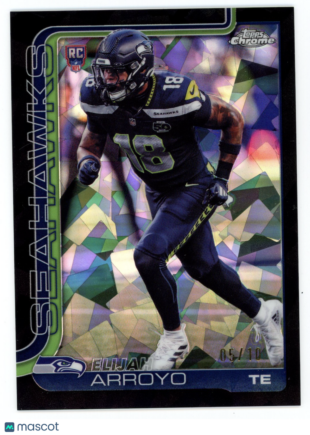 ELIJAH ARROYO 2025 Topps Chrome Sapphire Rookie Black /10 #396 Seahawks