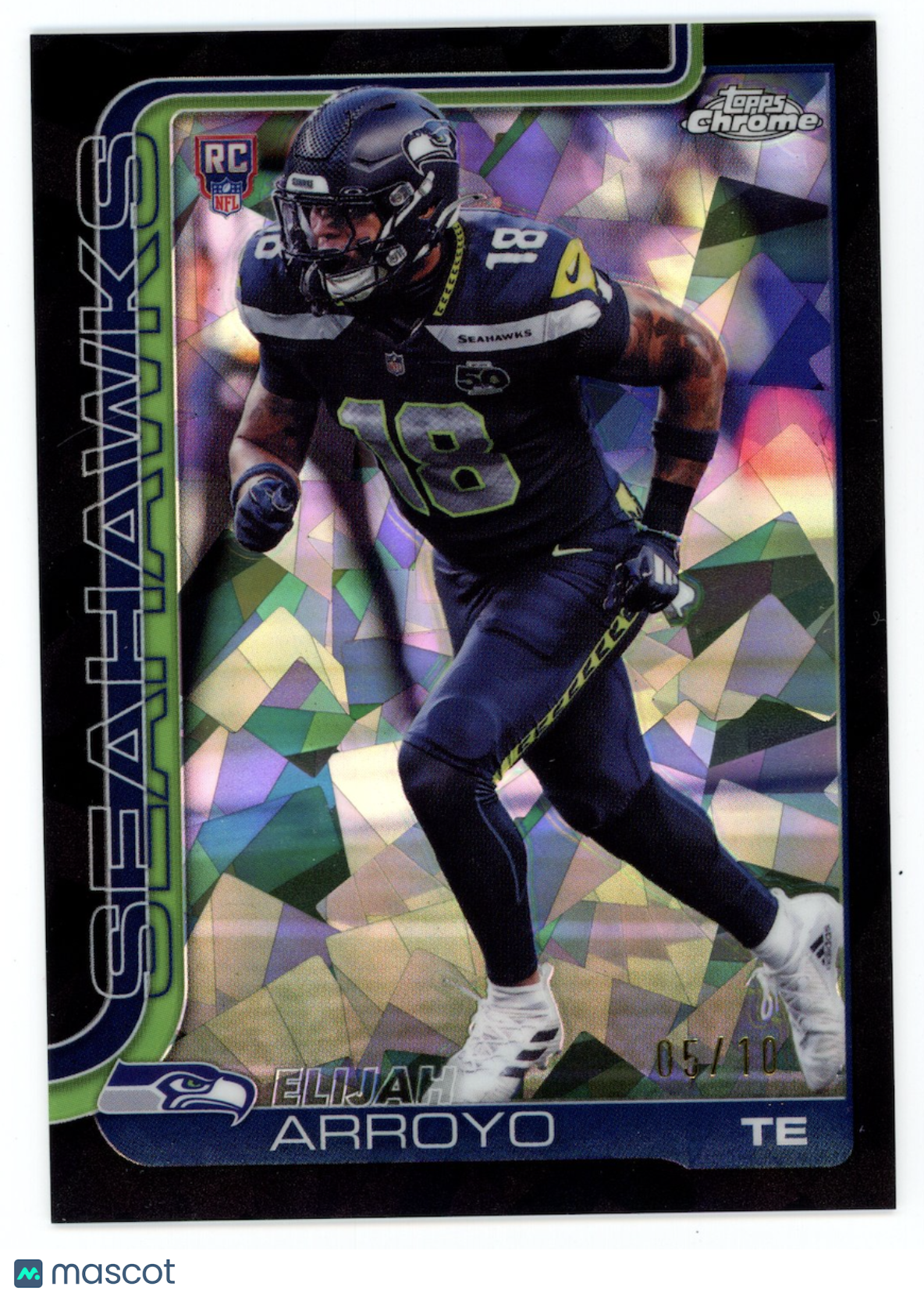 ELIJAH ARROYO 2025 Topps Chrome Sapphire Rookie Black /10 #396 Seahawks