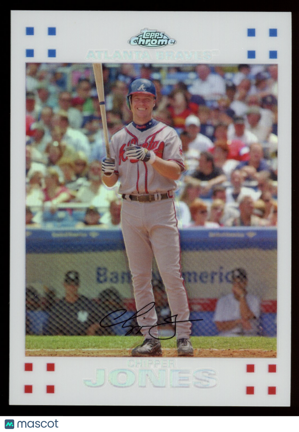 CHIPPER JONES 2007 Topps Chrome White Refractor /660 #46 HOF Braves