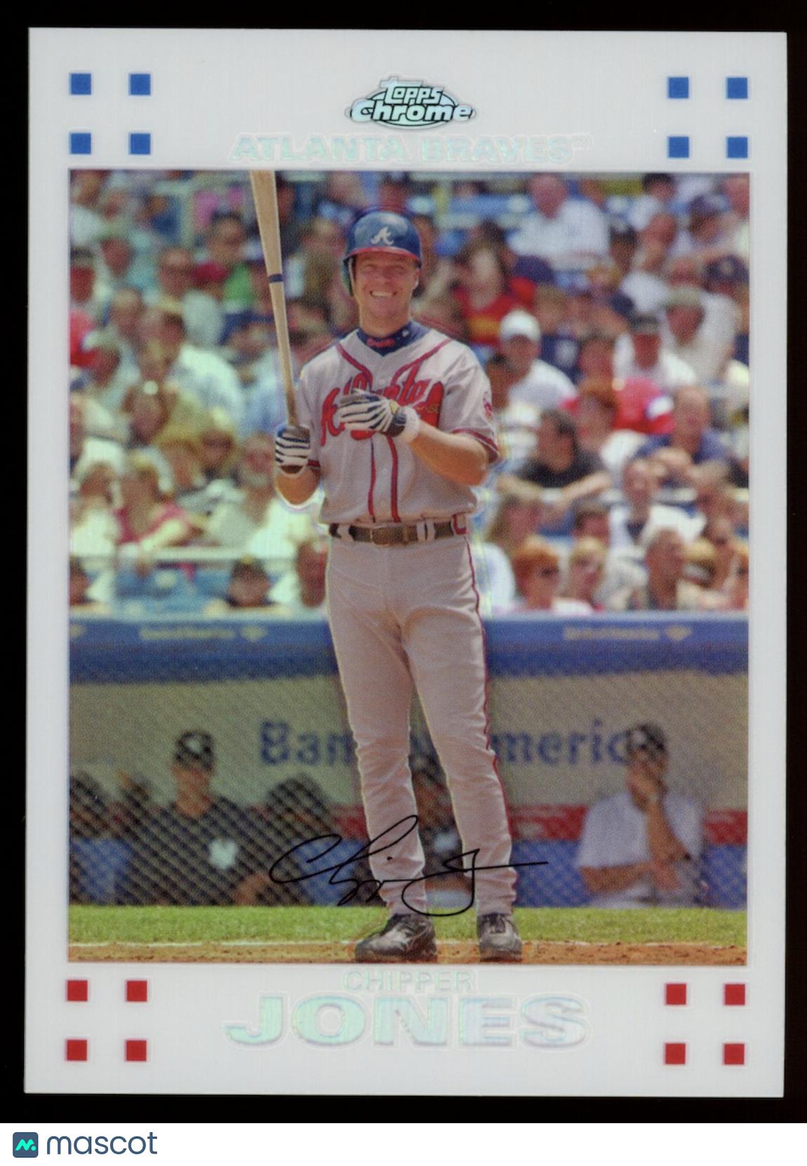 CHIPPER JONES 2007 Topps Chrome White Refractor /660 #46 HOF Braves