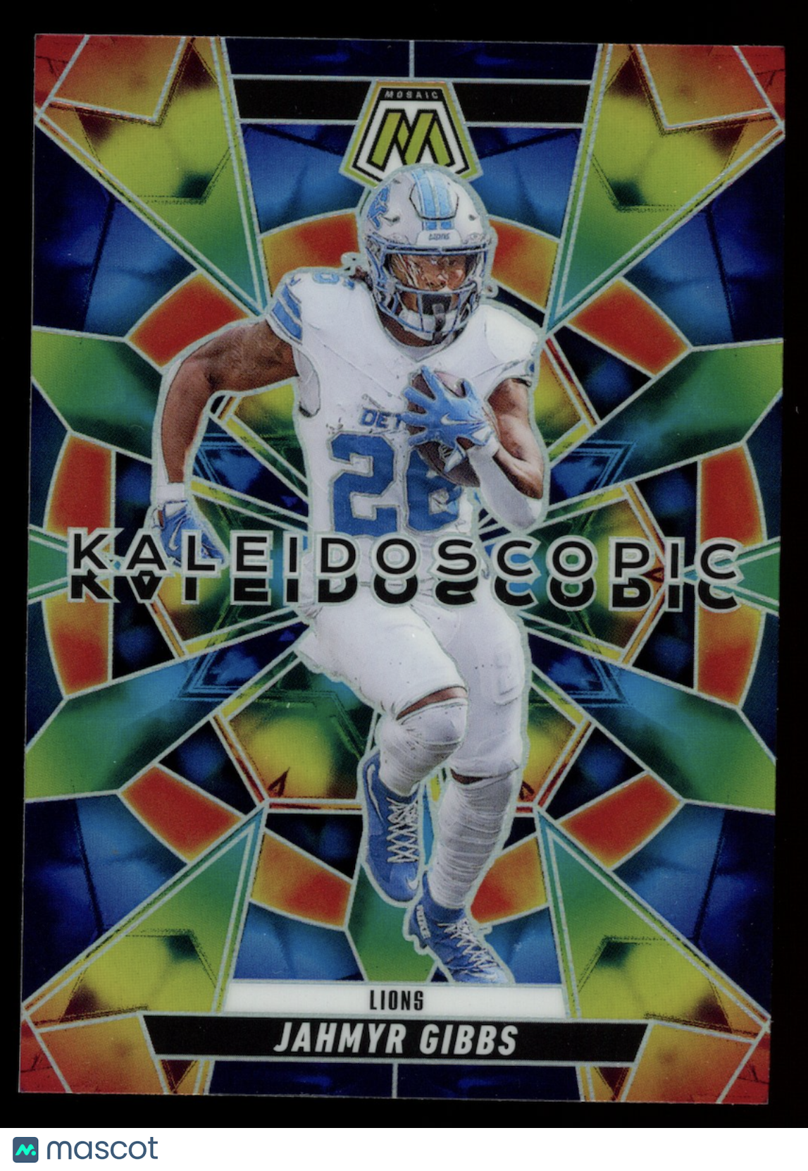 JAHMYR GIBBS 2025 Panini Mosaic Kaleidoscopic Prizm Case Hit SSP #4 Lions