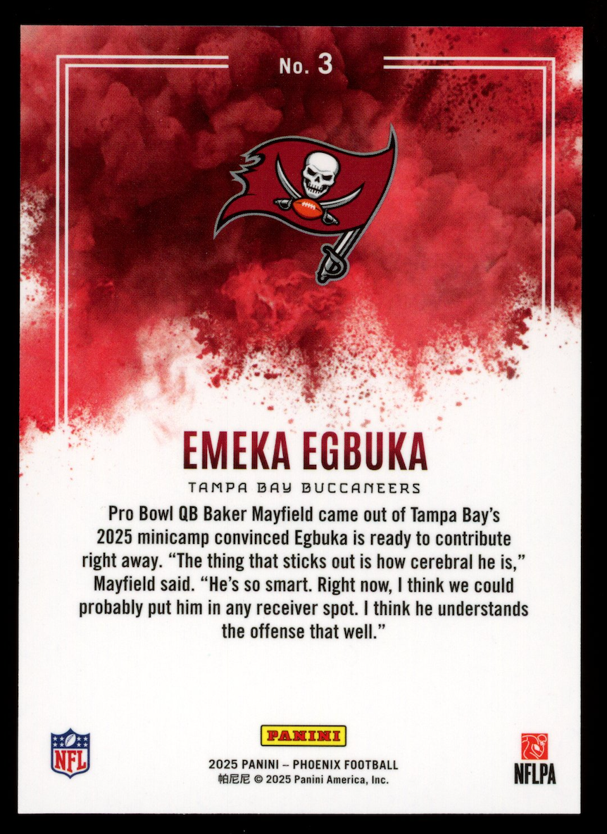 EMEKA EGBUKA 2025 Panini Phoenix Rookie Color Blast Case Hit SSP #3 Buccaneers
