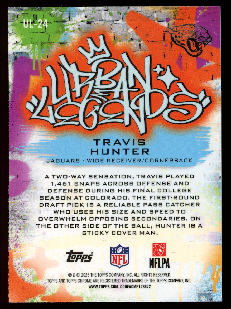 TRAVIS HUNTER 2025 Topps Chrome Urban Legends Rookie Case Hit SSP #UL-24 Jaguars