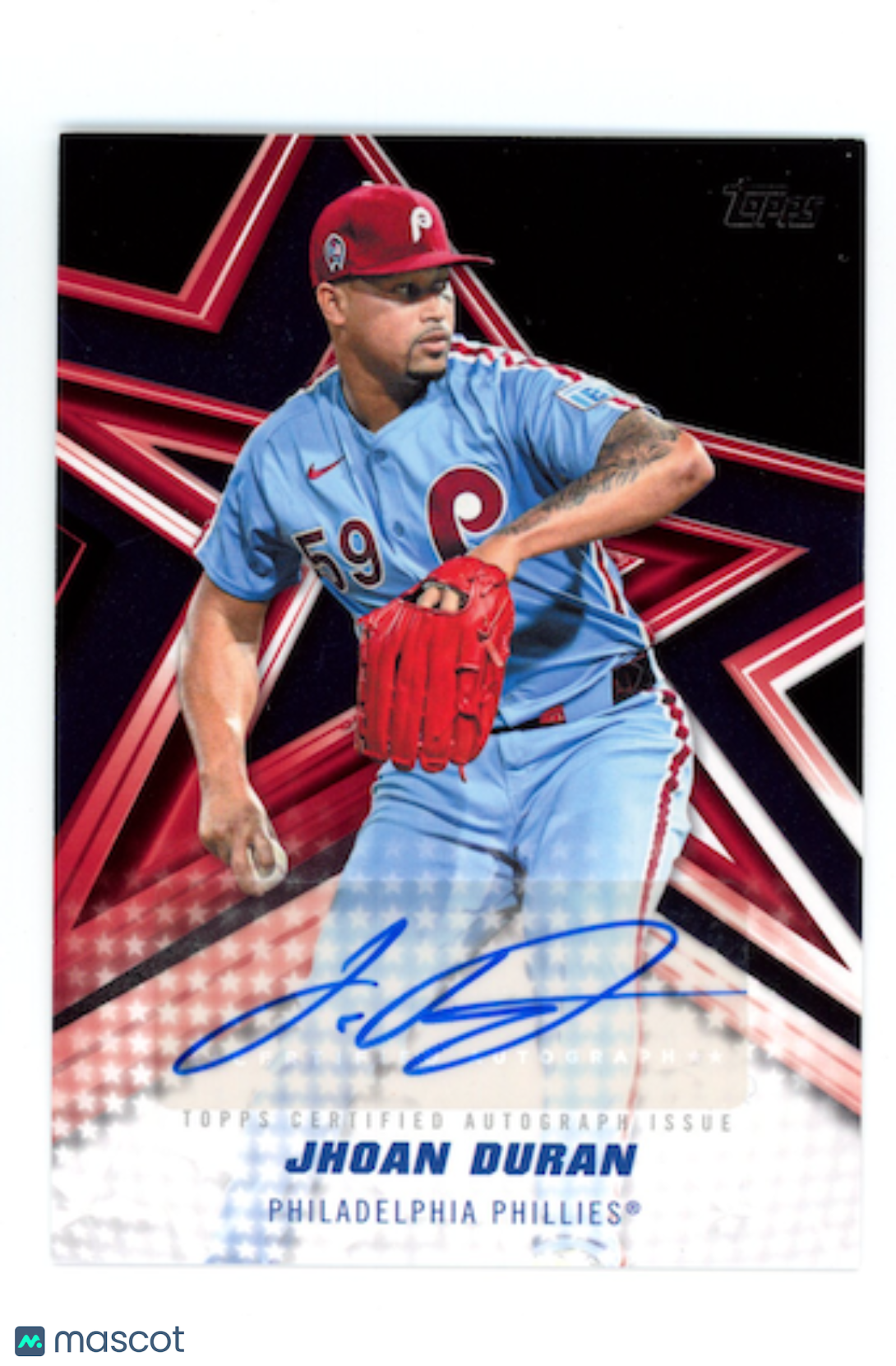 JHOAN DURAN 2026 Topps Series 2 Baseball Stars Auto Black /10 #BSA2-JD Phillies