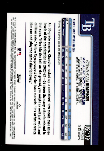 CHANDLER SIMPSON 2025 Topps Chrome Update RC Image Variation Green /99 #USC179