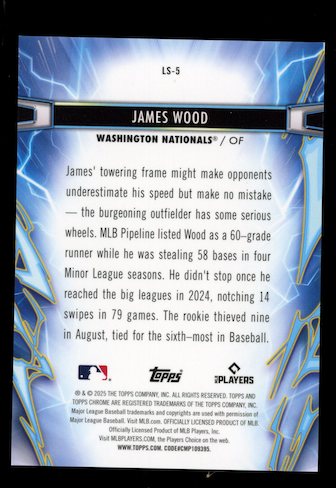 JAMES WOOD 2025 Topps Cosmic Chrome Rookie Light Speed Red Flare /5 #LS-5
