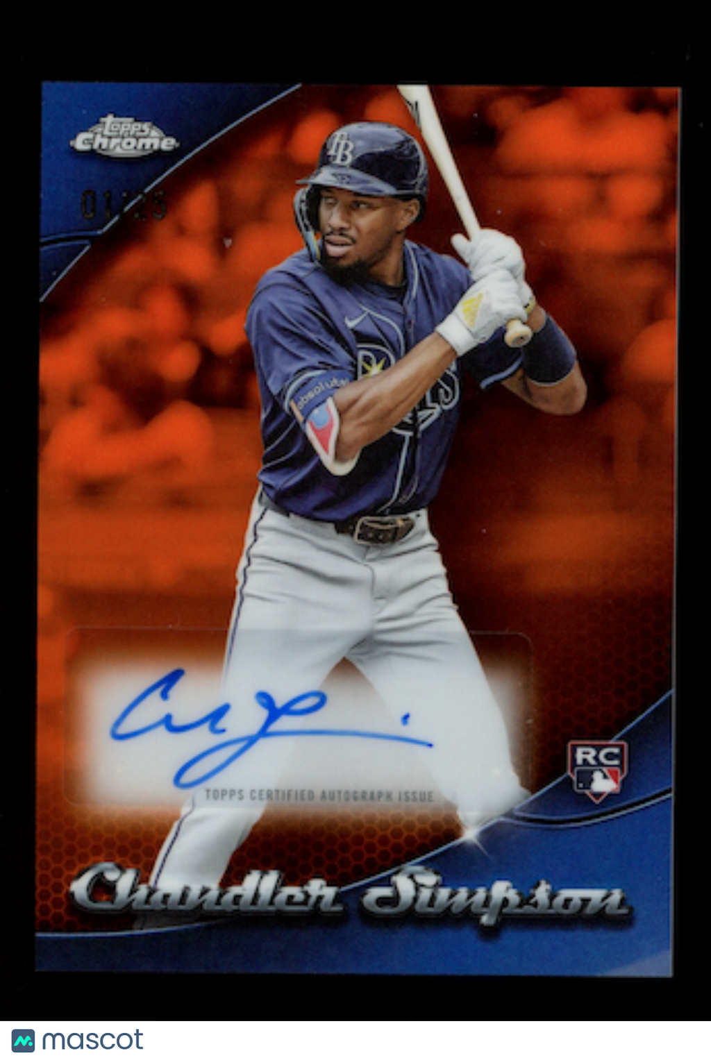 CHANDLER SIMPSON 2025 Topps Chrome Update Chromography Auto Orange /25 RC