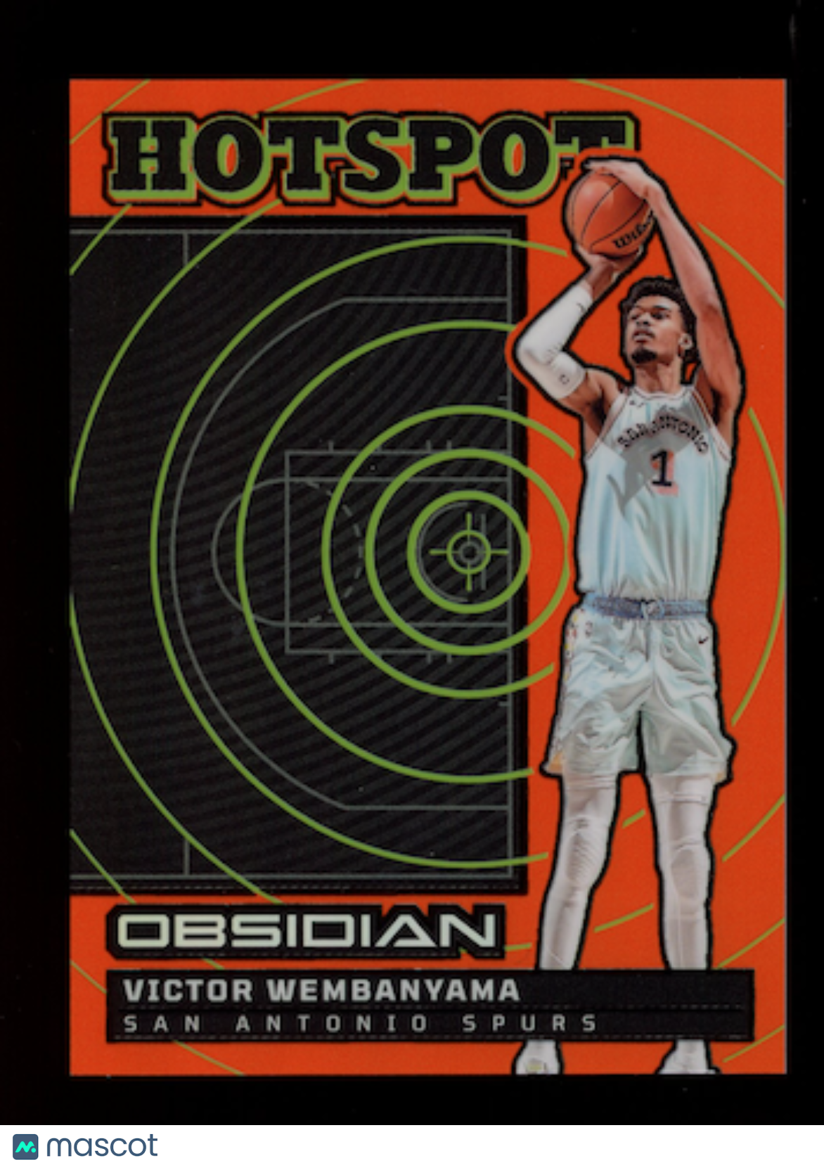 VICTOR WEMBANYAMA 2024-25 Panini Obsidian Hotspot Orange Flood /99 #8 Spurs