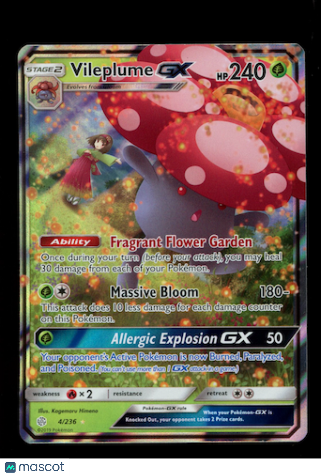 VILEPLUME GX 2019 Pokemon Sun & Moon Cosmic Eclipse #4/236 Ultra Rare