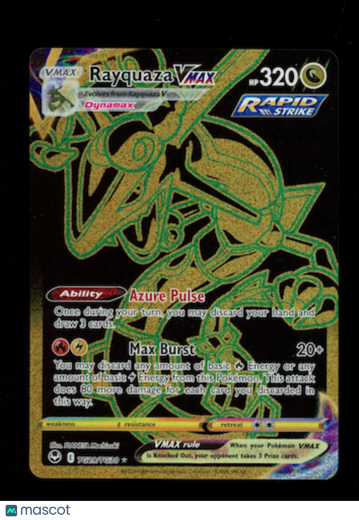 RAYQUAZA VMAX 2022 Pokemon SWSH Silver Tempest Trainer Gallery #TG29/TG30 Secret