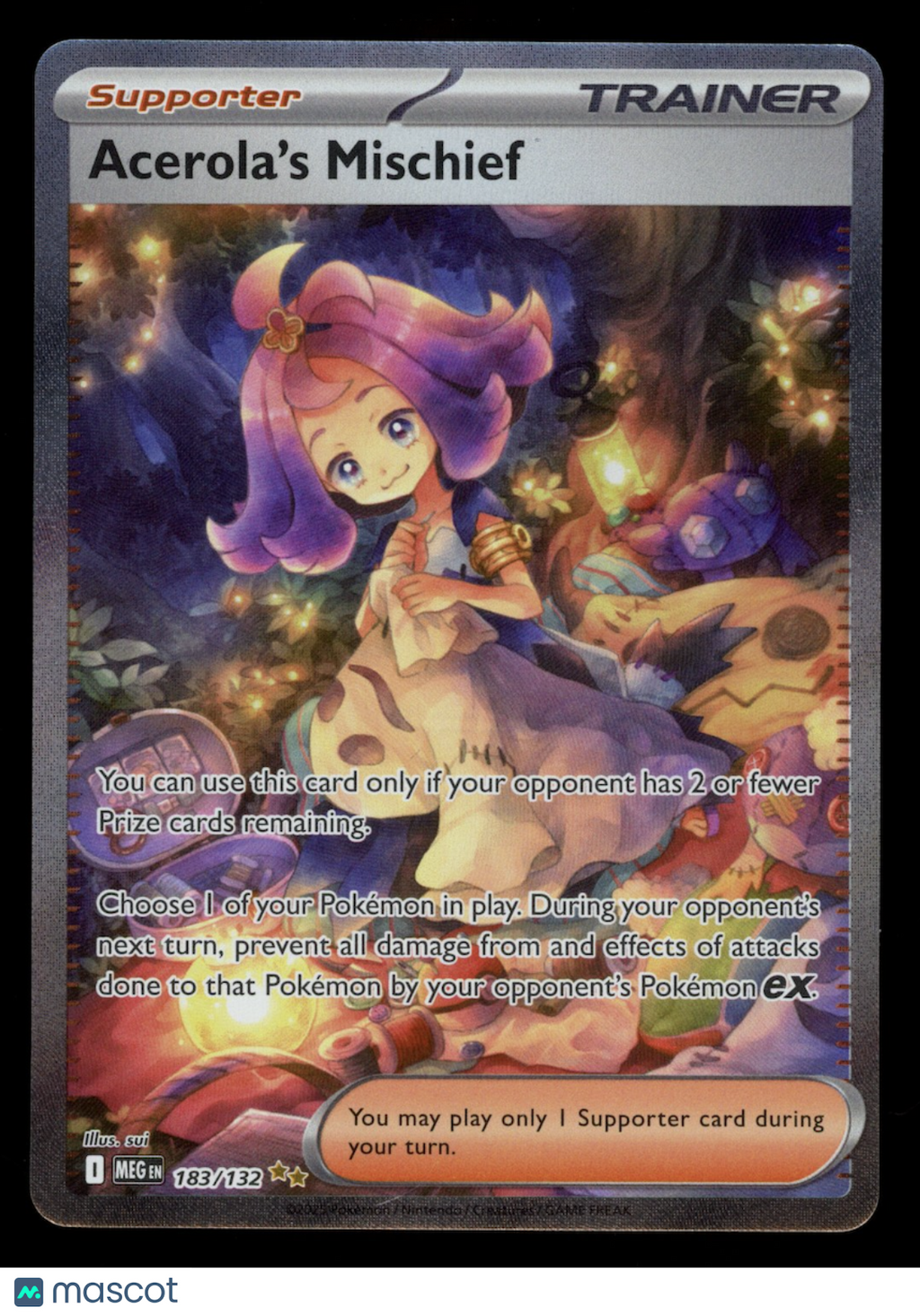 ACEROLA'S MISCHIEF 2025 Pokemon Mega Evolution #183 Special Illustration Rare