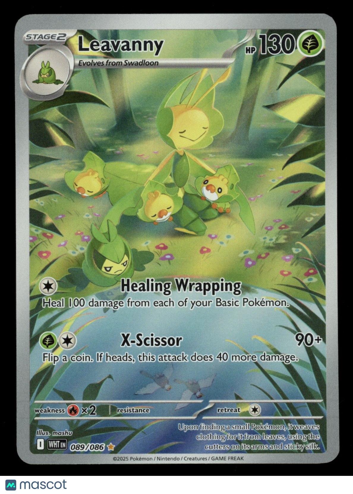 LEAVANNY 2025 Pokemon Scarlet & Violet White Flare #89 Illustration Rare