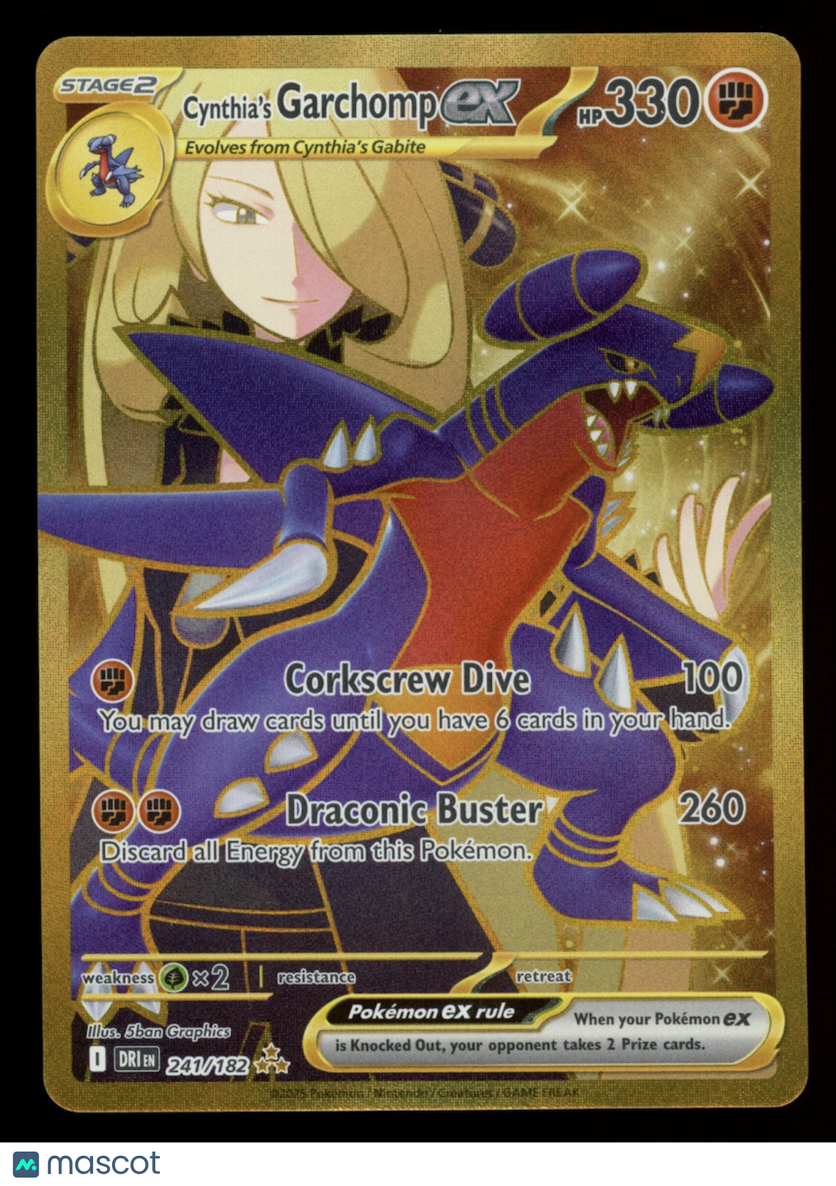 CYNTHIA'S GARCHOMP EX 2025 Pokemon S&V Destined Rivals Hyper Rare #241/182