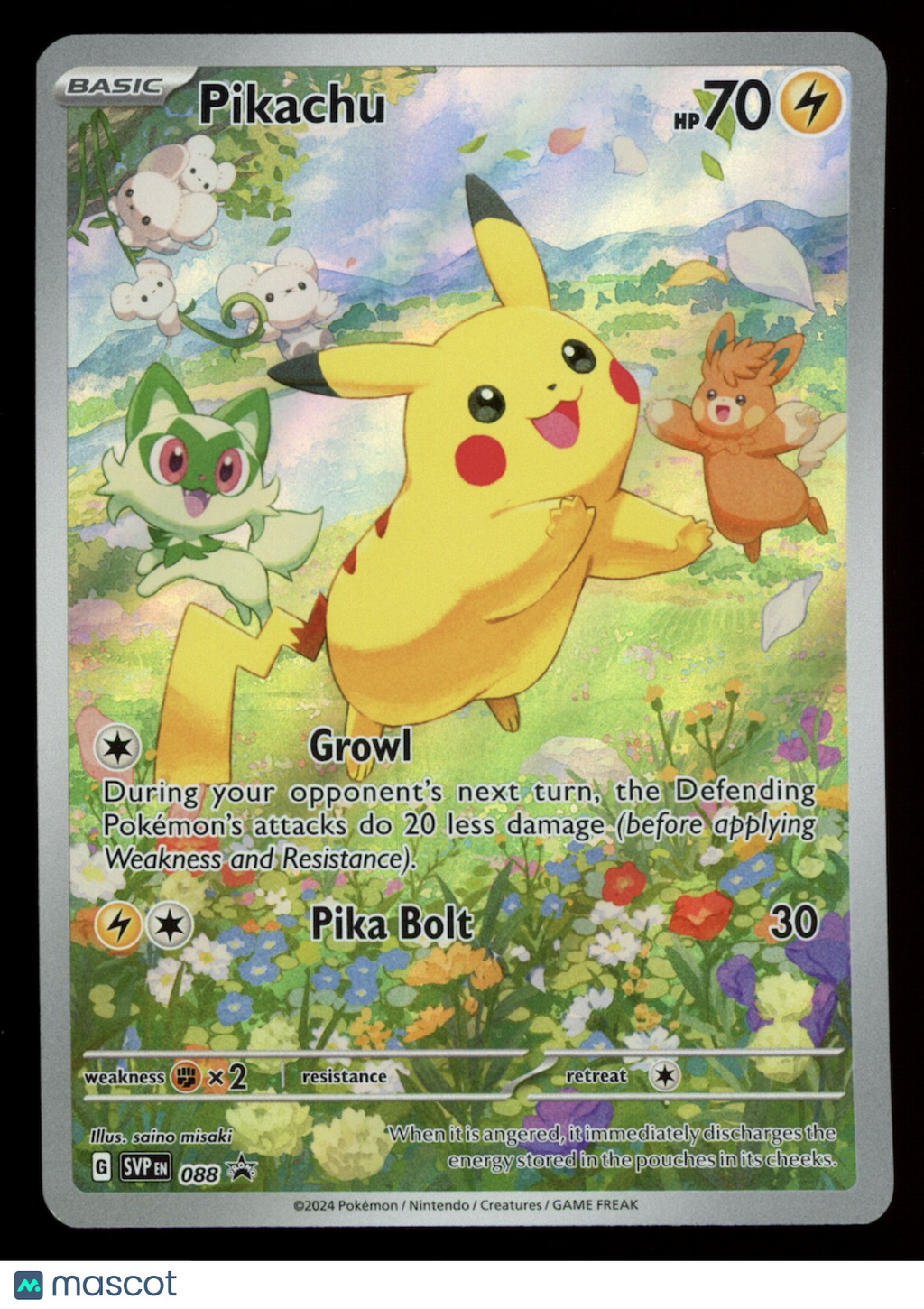 PIKACHU 2024 Pokemon Scarlet & Violet Black Star Promo Full Art #088
