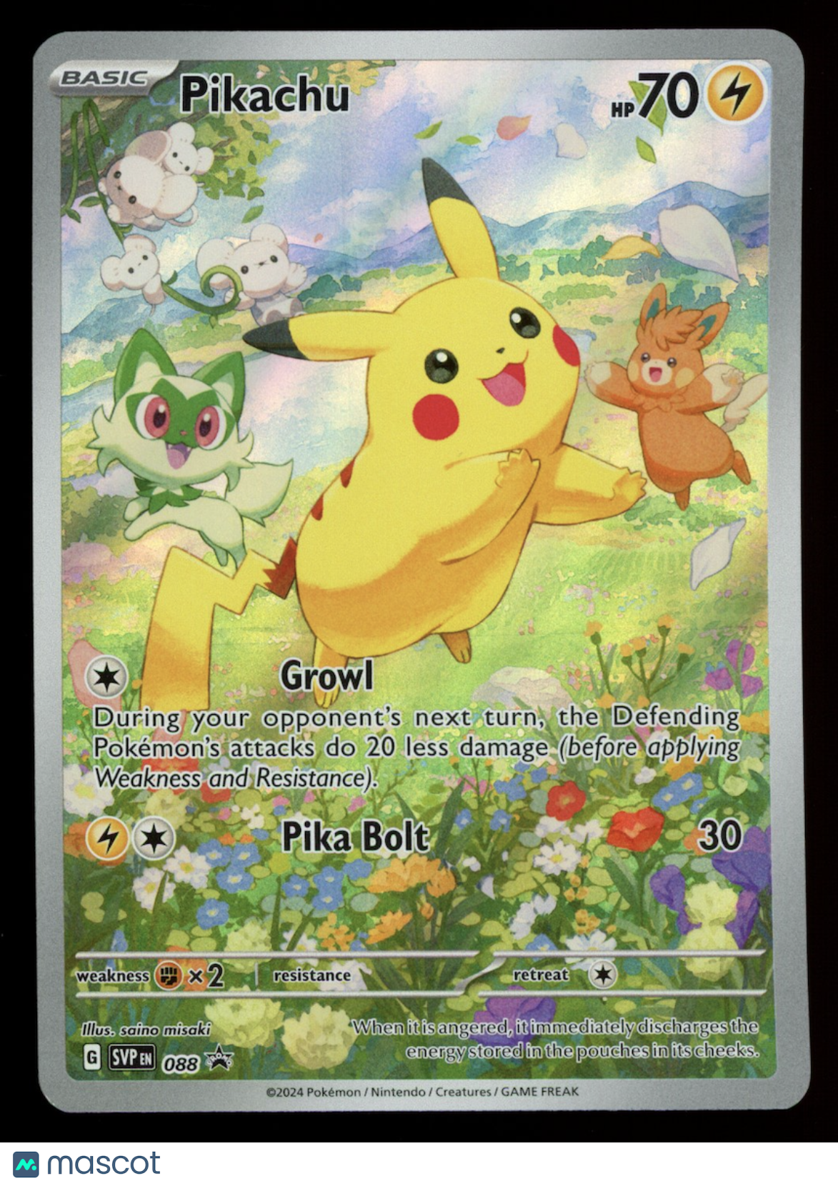 PIKACHU 2024 Pokemon Scarlet & Violet Black Star Promo Full Art #088