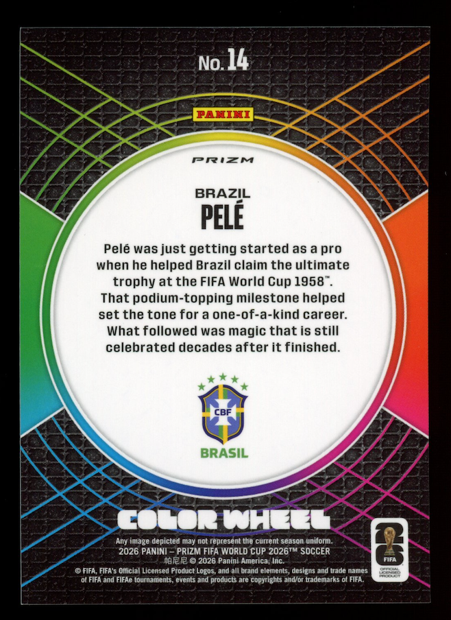 PELE 2026 Panini Prizm FIFA World Cup Color Wheel Case Hit SSP #14 Brazil