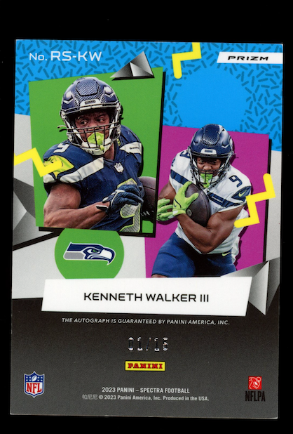 KENNETH WALKER 2023 Panini Spectra RetroSpect Auto Pink Hyper Prizm /15 #RS-KW