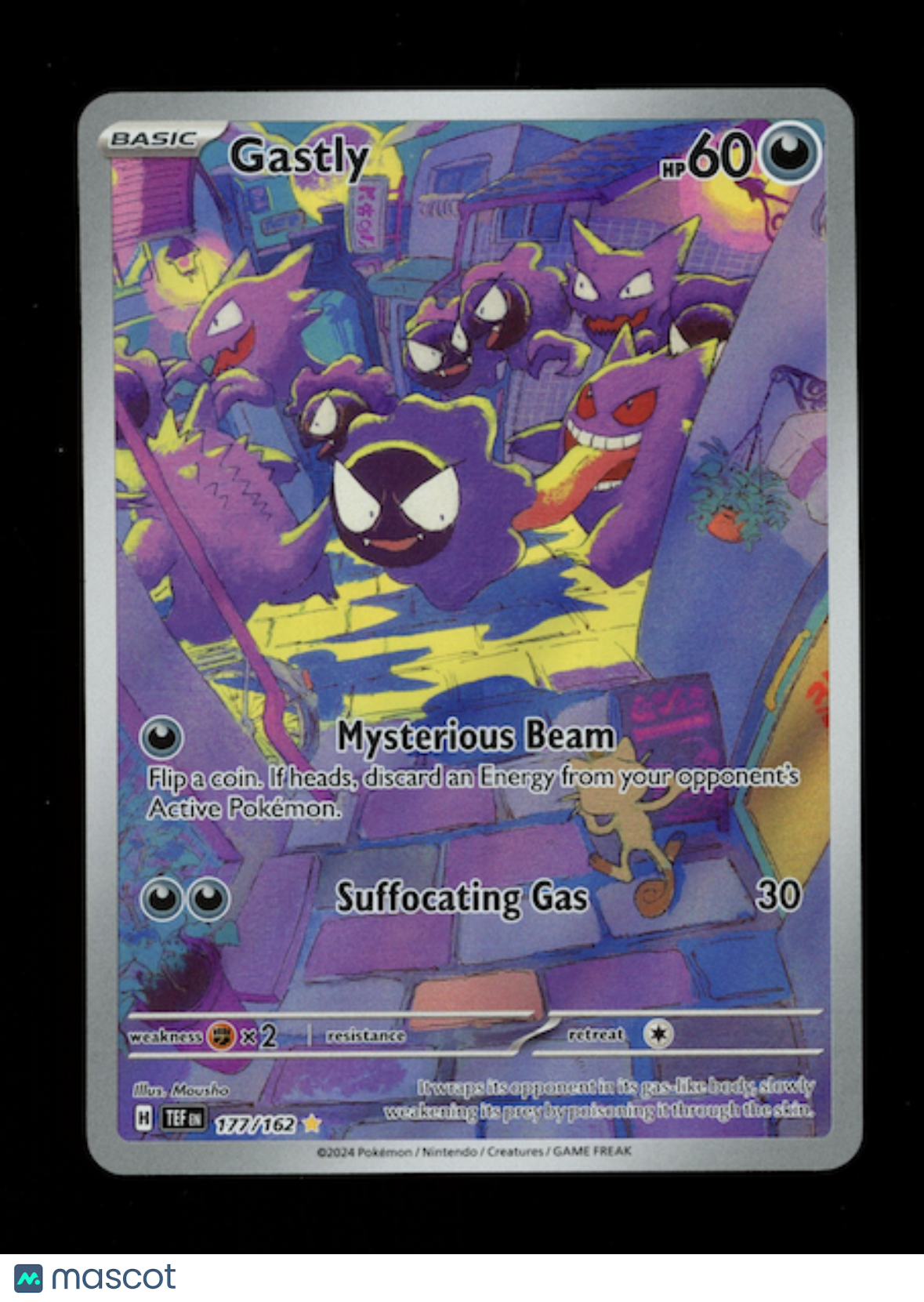 GASTLY 2024 Pokemon Scarlet & Violet Temporal Forces #177/162 Illustration Rare