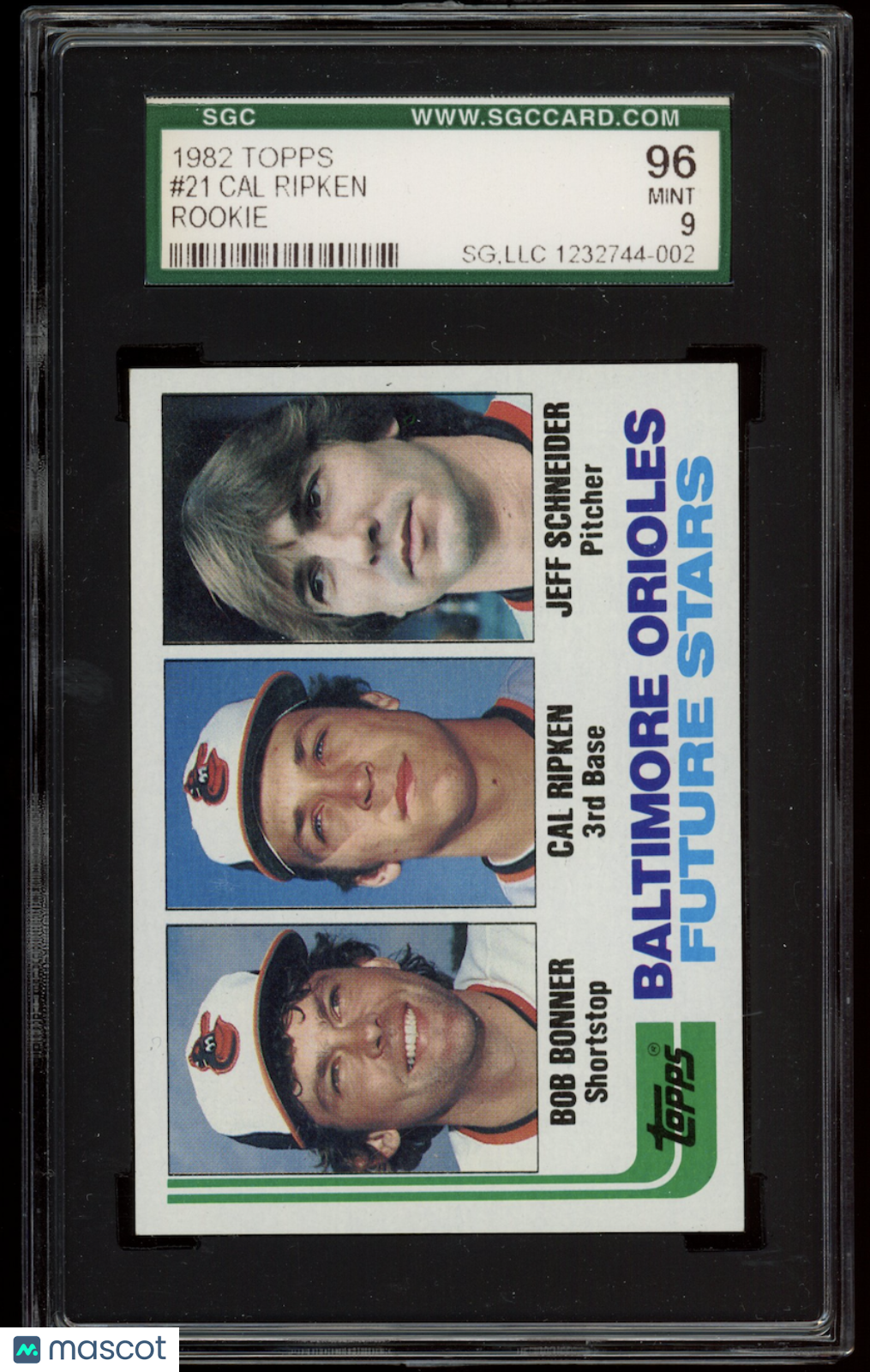 CAL RIPKEN BONNER SCHNEIDER 1982 Topps Future Stars Rookie #21 SGC 9 Orioles