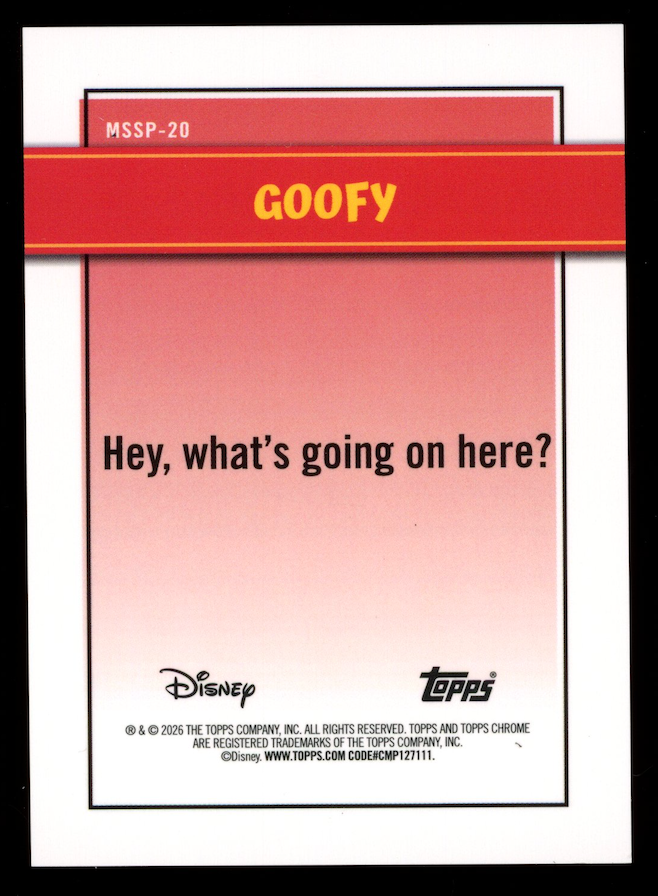 GOOFY 2026 Topps Disney Neon Chrome Mickey Shorts Short Print #MSSP-20