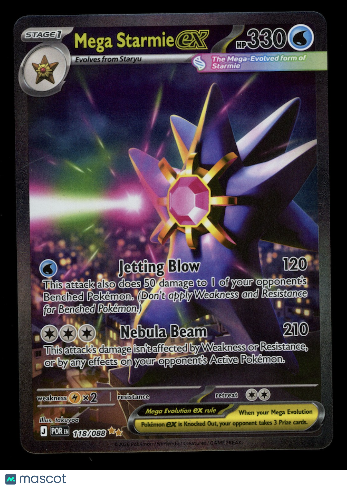 MEGA STARMIE EX 2026 Mega Evolution Perfect Order #118 Special Illustration Rare